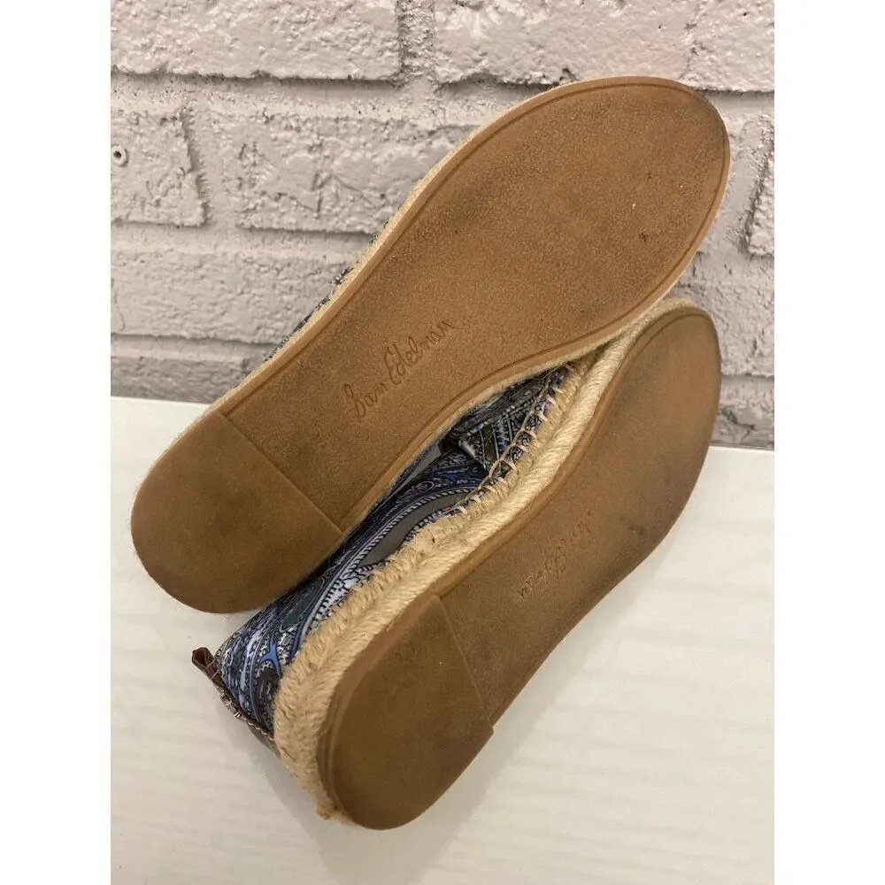 Sam Edelman Paisley Print Fabric Espadrille Shoes Size 5.5M